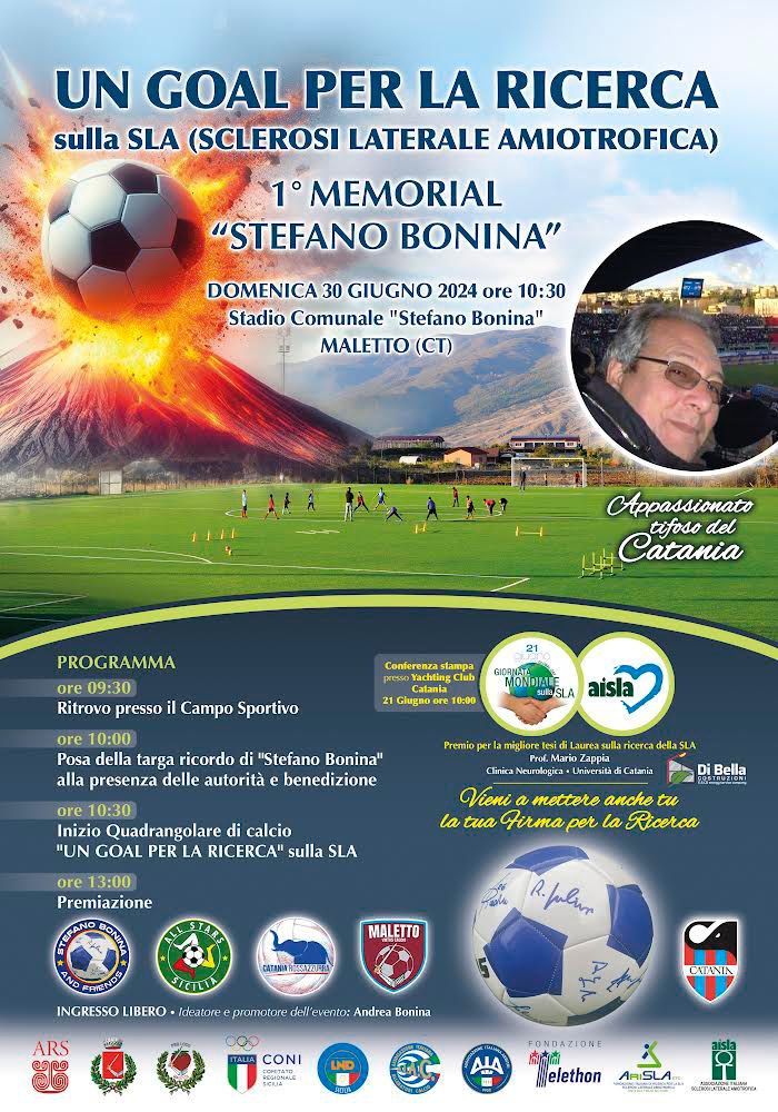 Il 30 giugno a Maletto (CT) “Un goal per la ricerca”: Primo Memorial ‘Stefano Bonina’